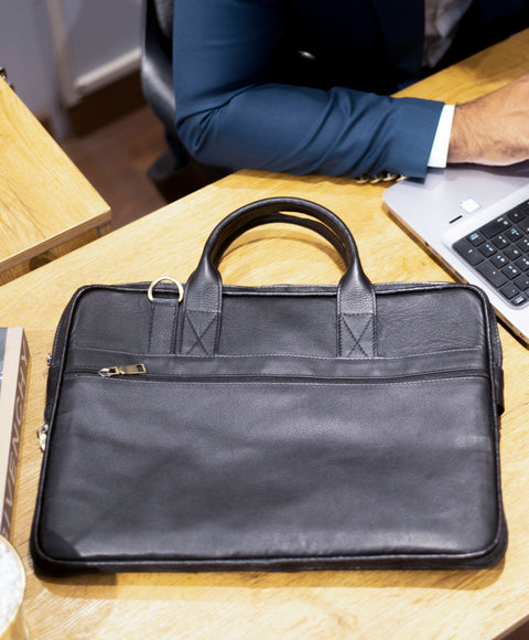 Stylish Black Laptop Tote - Trendy and Spacious - Elevate Your Professional Look with Ease