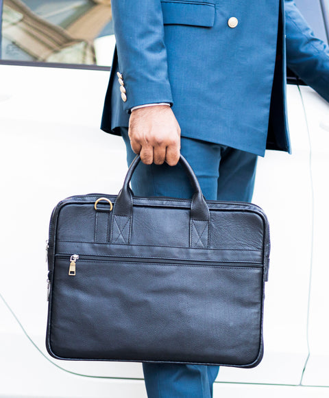 Stylish Black Laptop Tote - Trendy and Spacious - Elevate Your Professional Look with Ease