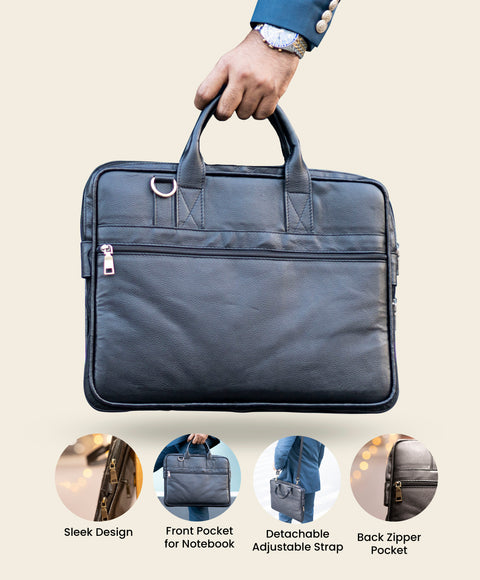 Stylish Black Laptop Tote - Trendy and Spacious - Elevate Your Professional Look with Ease