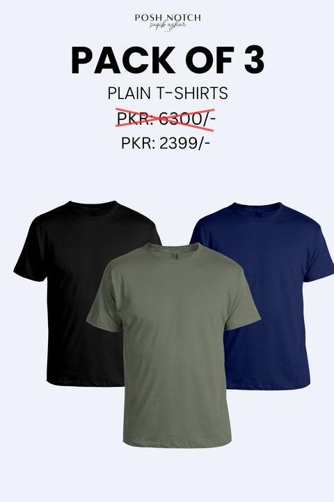 Pack of 3 | Plain T-Shirts