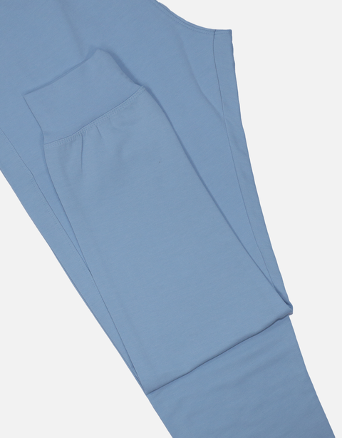 Women Basic Knitted Sky-Blue Jogger Pants