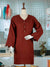 Solid Maroon Trousers Shirt 2Pc