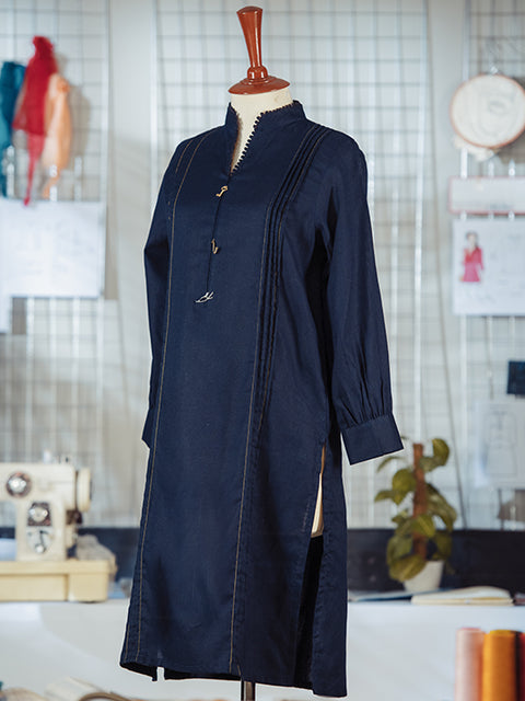 Solid Navy Blue Kurta