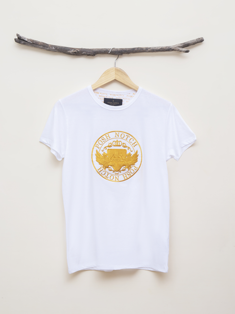 White Crew Neck Embroidered T-Shirt