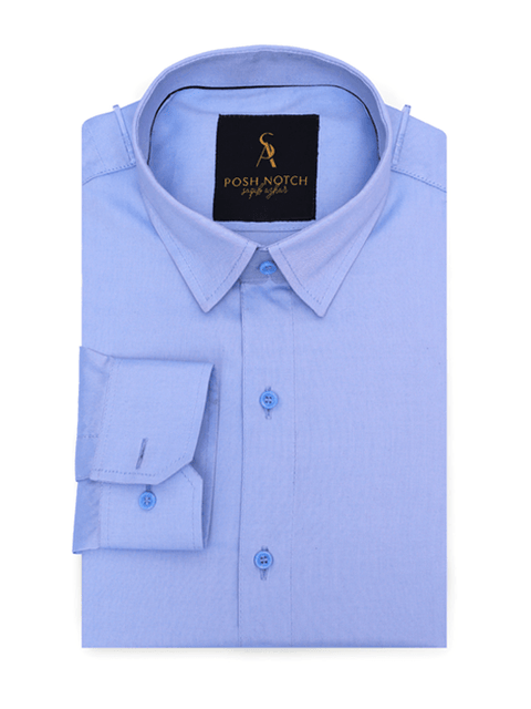 Formal Shirt Blue - Posh Notch | Saqib Azhar