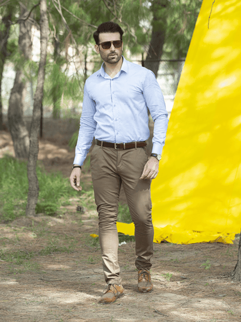 Formal Shirt Blue - Posh Notch | Saqib Azhar