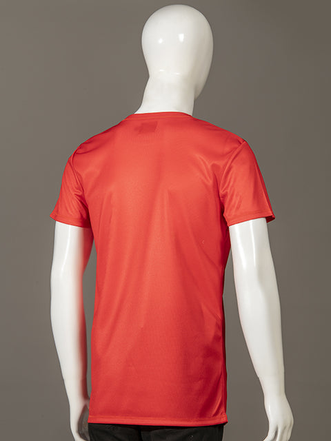 Men Crew Neck Red Sports T-shirt