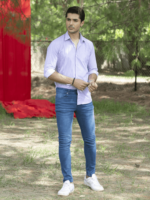 Casual Shirt Woven Purple - Posh Notch | Saqib Azhar