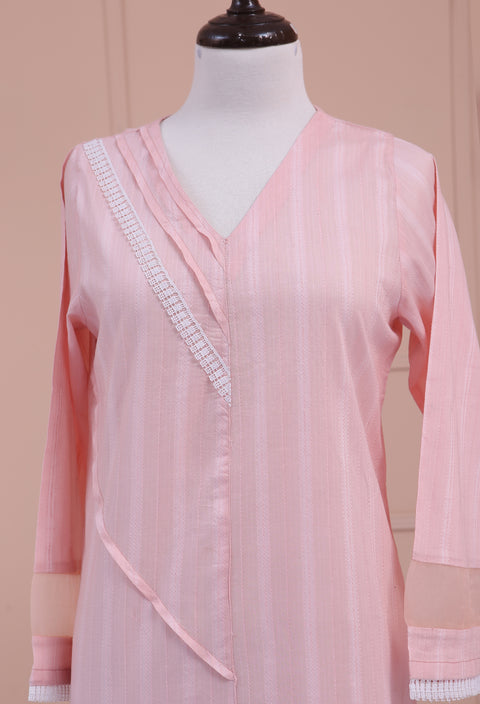 Light Pink Textured Kurta