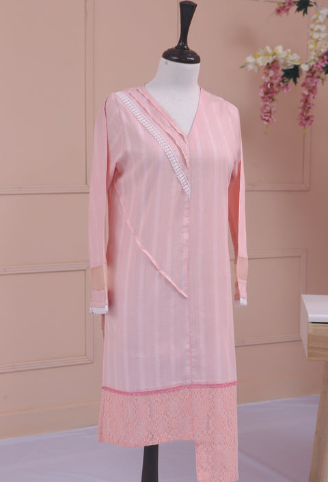 Light Pink Textured Kurta