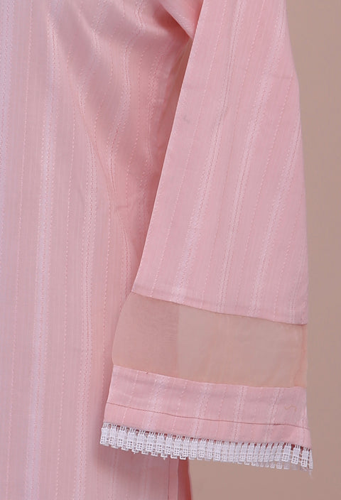 Light Pink Textured Kurta