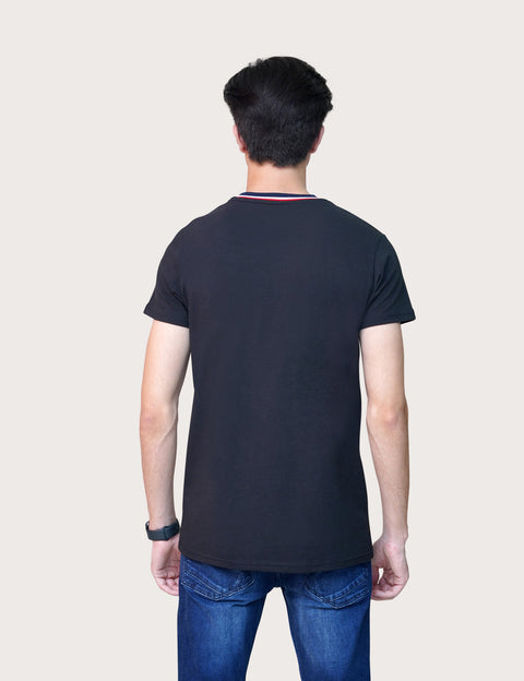 Black Knitted Crew Neck T-shirt