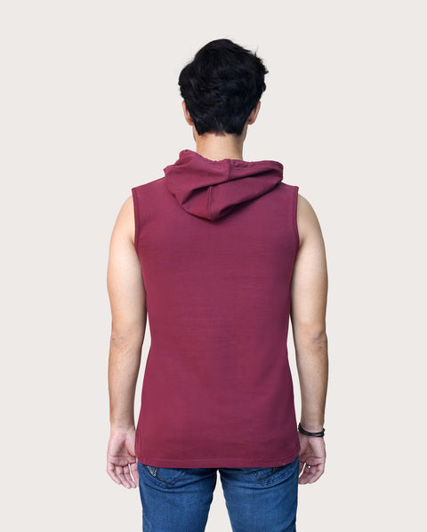 Burgundy Hooded T-shirt