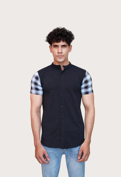 Black & Blue Checkered Button Up Shirt