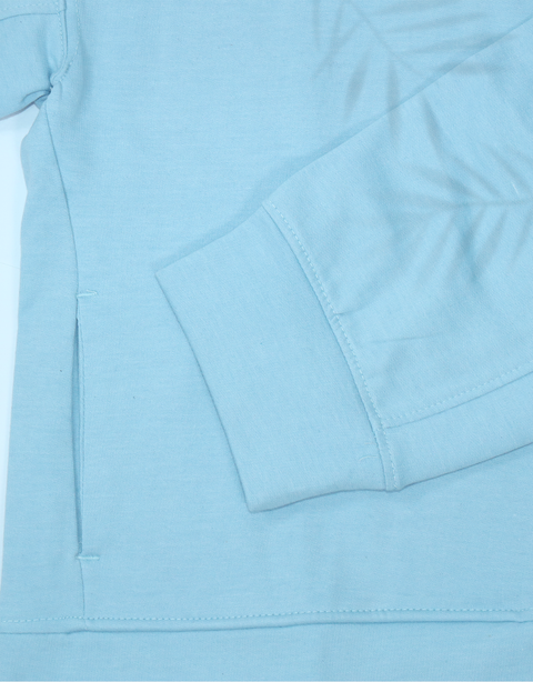 Women Basic Sky-Blue Sweatshirt