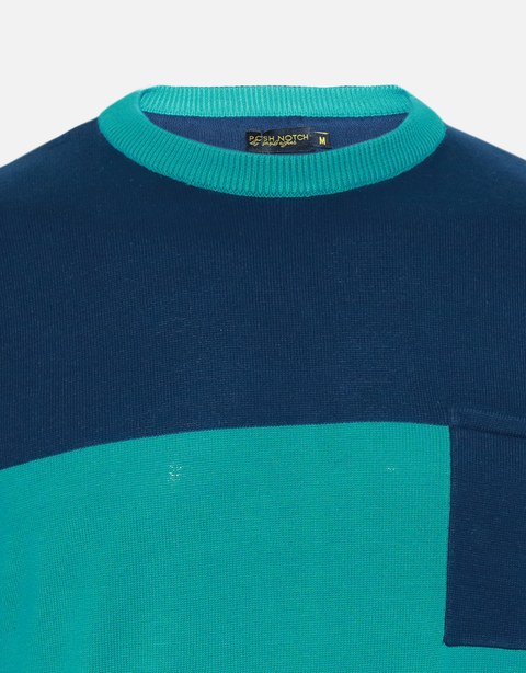 Men's Green & Blue Fashion Sweater