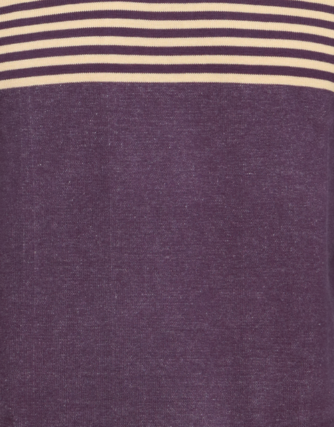 Men's Purple & Beige Stripes Round Neck Sweater