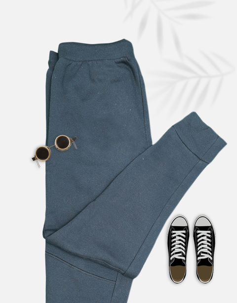 Men's Charcoal Basic Knitted Jogger Pants