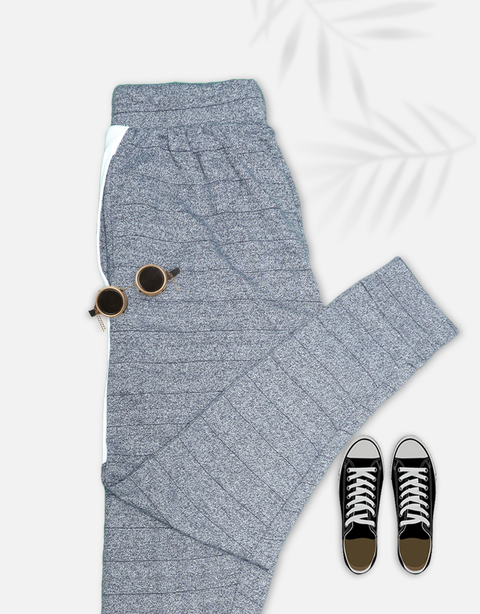 Grey Fashion Knitted Jogger Pants