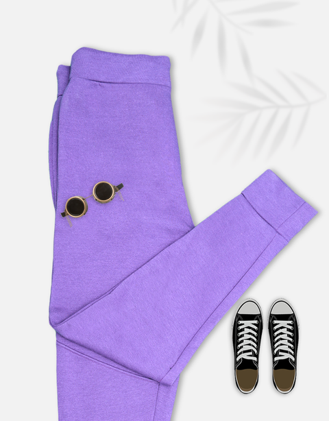 Men's Purple Basic Knitted Jogger Pants