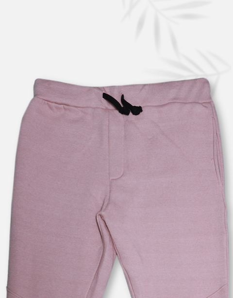 Men's Pink Basic Knitted Jogger Pants