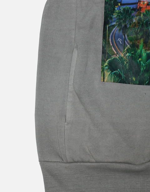 Men Grey Pullover Graphic Hoodie