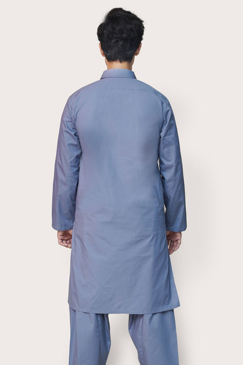 Grey Cotton Kurta Shalwar