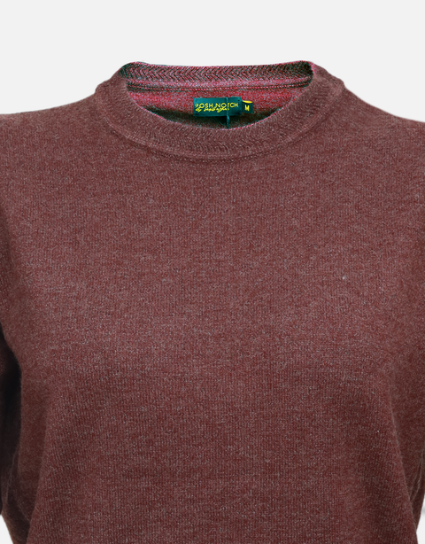 Women's Round Neck Brown Woolen Sweater