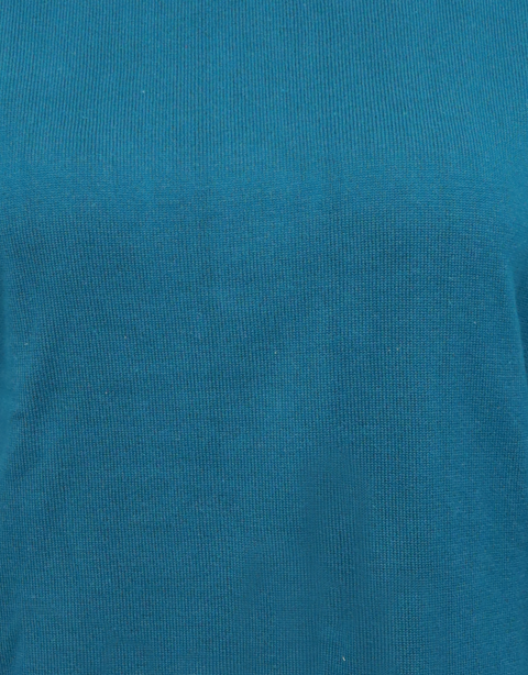 Women's Round Neck Navy Blue Woolen Sweater