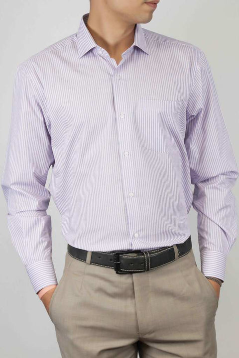 Pink Blue Striped Formal Shirt