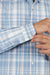 Sky Blue & White Checkered Casual Shirt