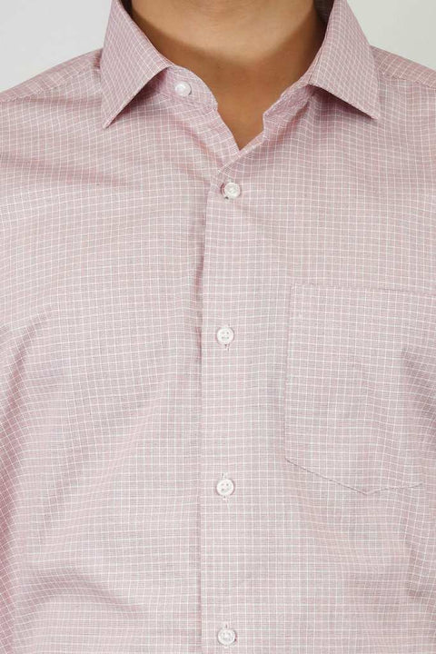 Red White Checkered Formal Shirt