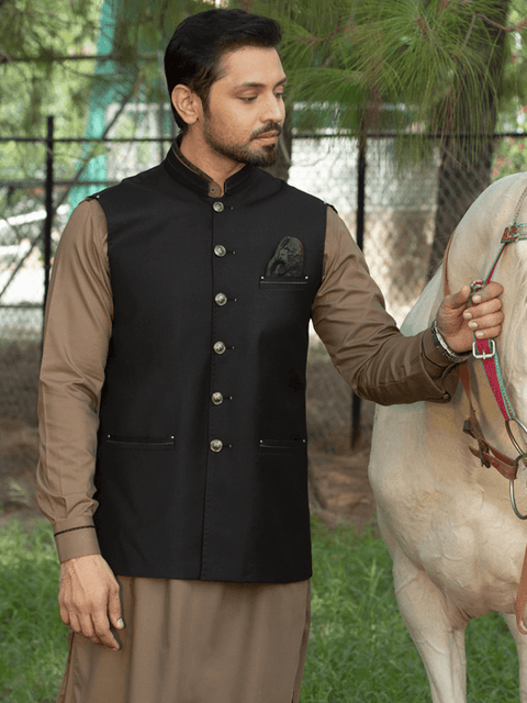 Kurta Shalwar Brown wash & wear - Posh Notch | Saqib Azhar