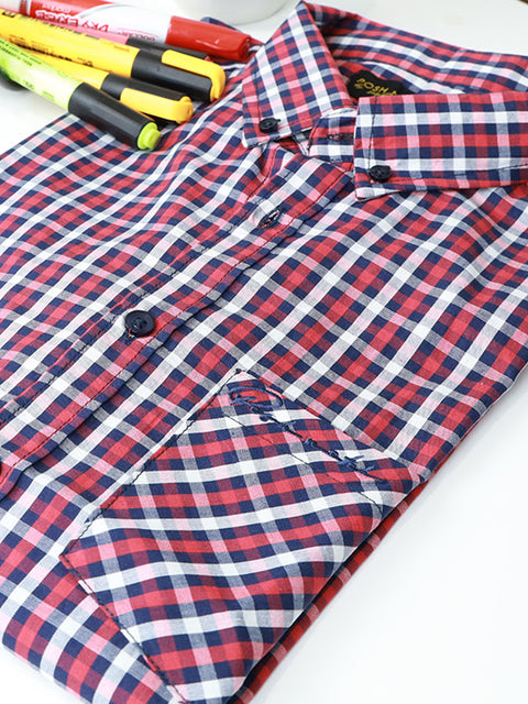 Red Checkered Casual Shirt