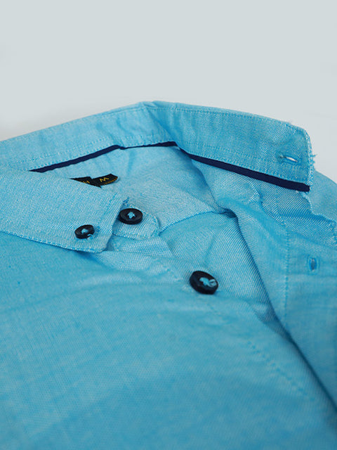 Aqua Blue Oxford Casual shirt